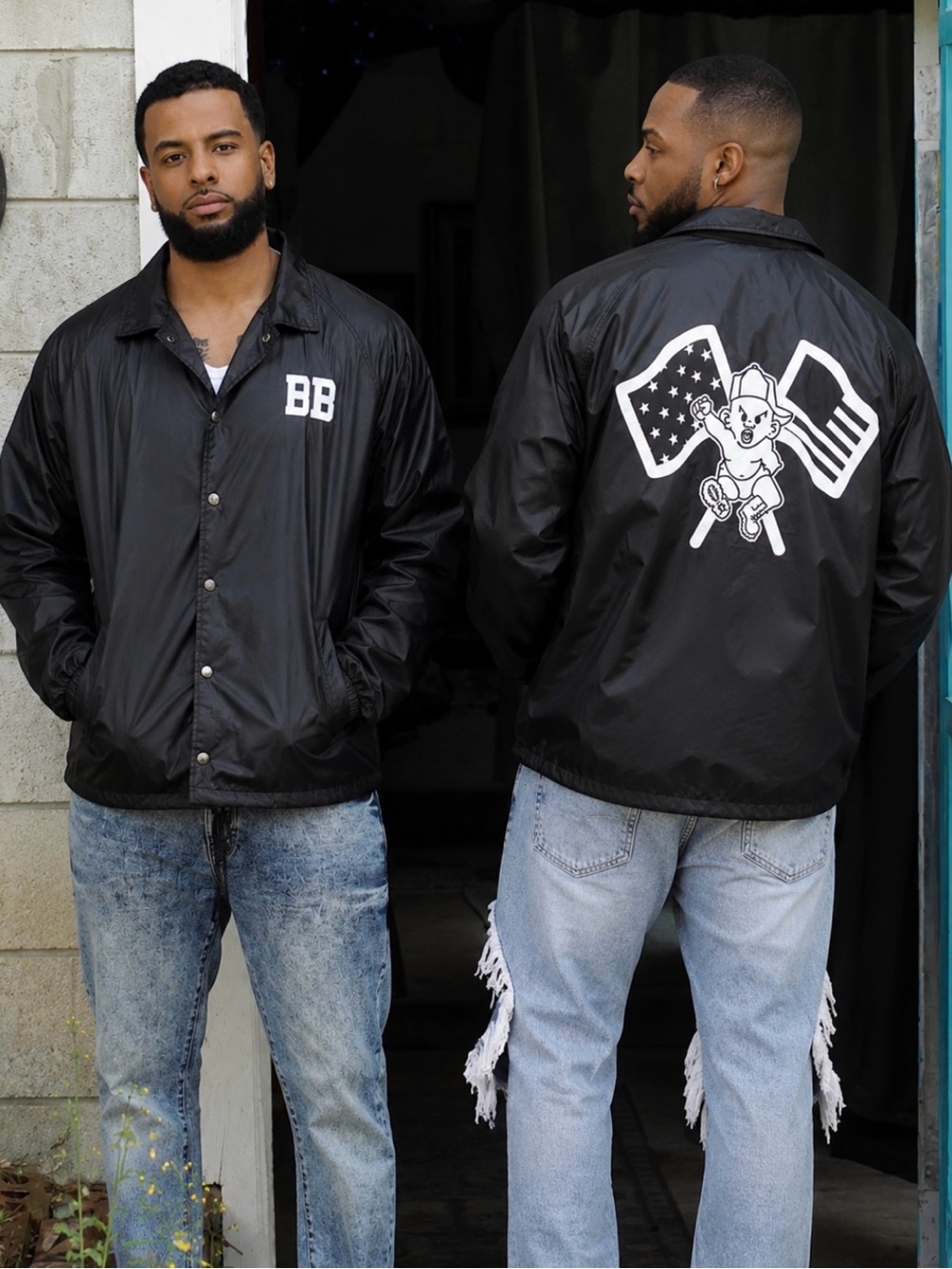 Bad Boy Coach Jacket with Graphic Back - Men's Jacket
